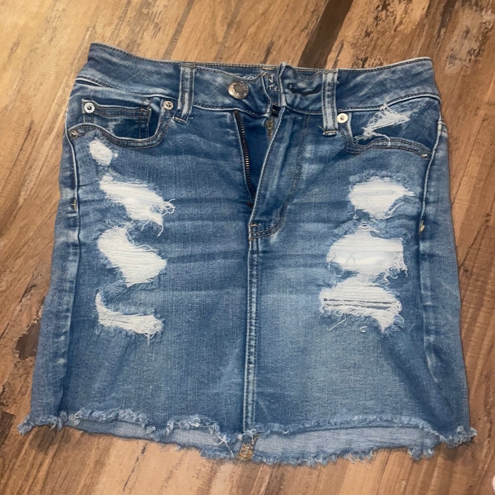American Eagle Mini Jean denim skirt ripped